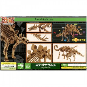 全新有包裝紙盒Re-Ment可動關節 恐龍化石骨架Pose Skeleton; Dinosaur Series #103 Stegosaurus; 劍龍