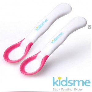 全新有包裝紙盒 粉紅色英國kidsme ideal temperature spoon感溫變色匙 (2pcs) levender