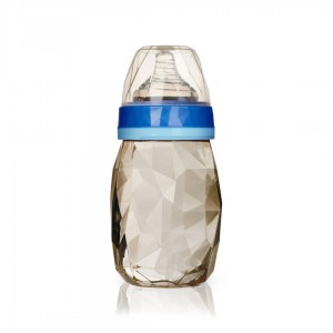 全新有包裝膠盒 海藍英國KIDSME PPSU Diamond 240 ml milk bottle without handle耐熱礸石奶瓶(4-5個月)