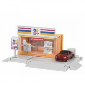 全新有包裝紙盒行貨Tomy Tomica Town -Build City Shop 24 Convenience Store場景24小時便利商店停車場