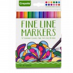 全新有包裝紙盒美國Crayola 繪兒樂Fine Line Marker Bright 12ct填色系列12色可水洗細頭水彩筆 混合色